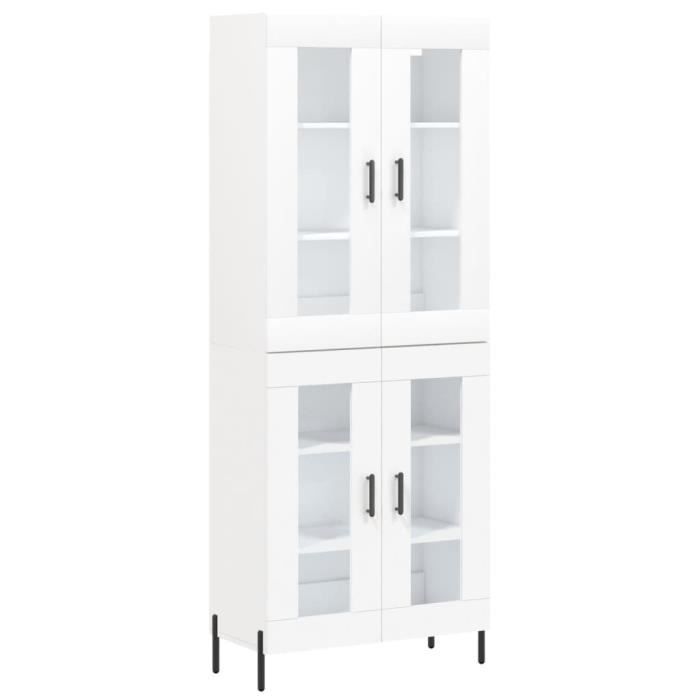 VidaXL Buffet haut Blanc 69,5x34x180 cm Bois d'ingénierie 3198281