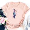 Прекрасный стиль перьев, тренд 90-х годов, милая футболка, модная футболка, одежда, повседневная женская футболка с коротким рукавом и принтом, женская футболка с графикой