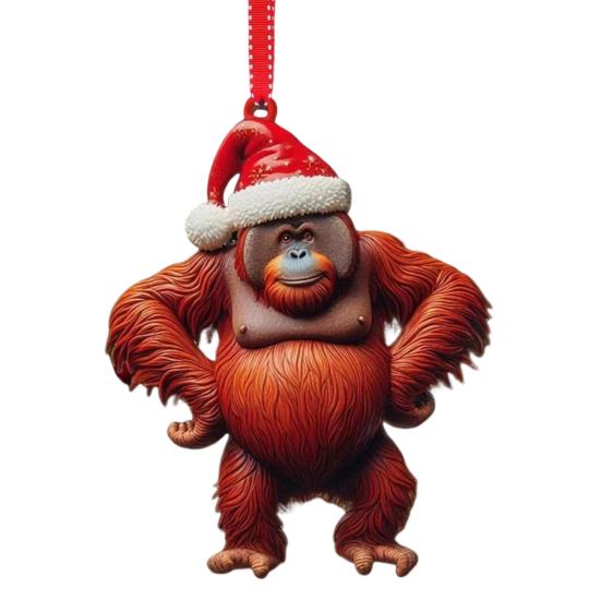 Рождественские украшения Мультяшный узор животного Украшение для рождественской елки 2D плоский Улитка/Муха/Утка Акриловая подвеска для украшения окна, стены, дерева