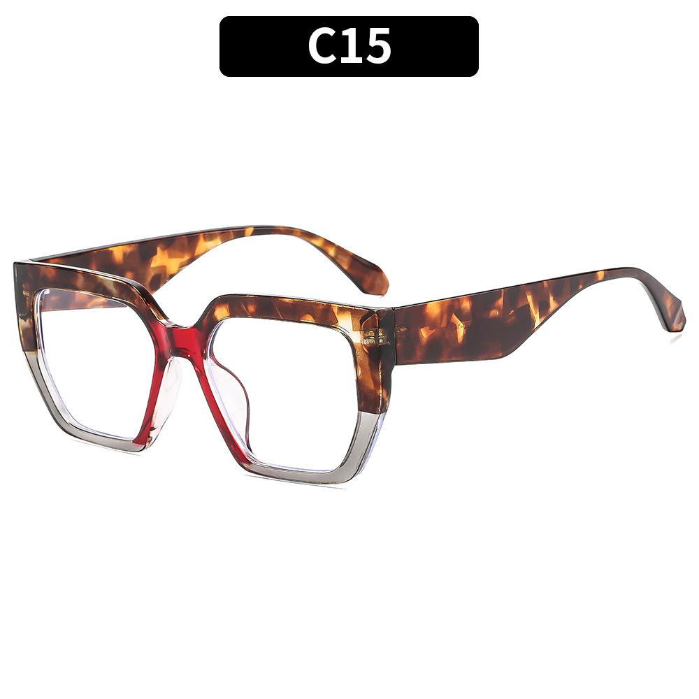 European And American Fashion New Large Frame Casual Simple Sunglasses Trendy Personalized Versatile Sunglasses Anti-Blue Flat Glasses