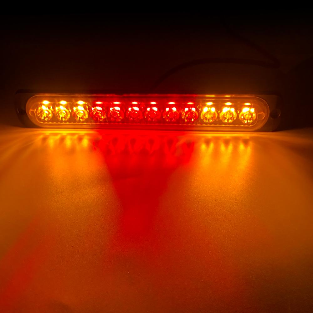 12 LED Strobe Warning Light Police Lights Tail Lamp Led Side Light 18 Flashing Modes for Car Truck Light 12V 24V White Yellow