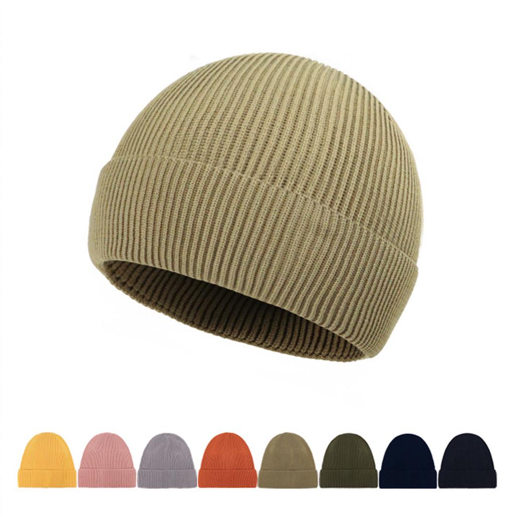 Men's And Women's Solid Color Knitted Hat Big Head Circumference Cold Hat Men's Lazy Style