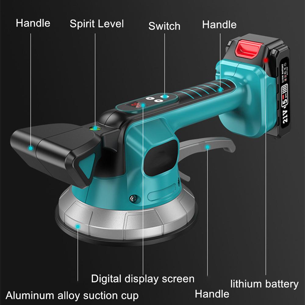 20V Tile Tiling Machine Enlarged Suction Cup Electric Wall Floor Tiles Laying Vibrating Tool Household Tile Paving Device