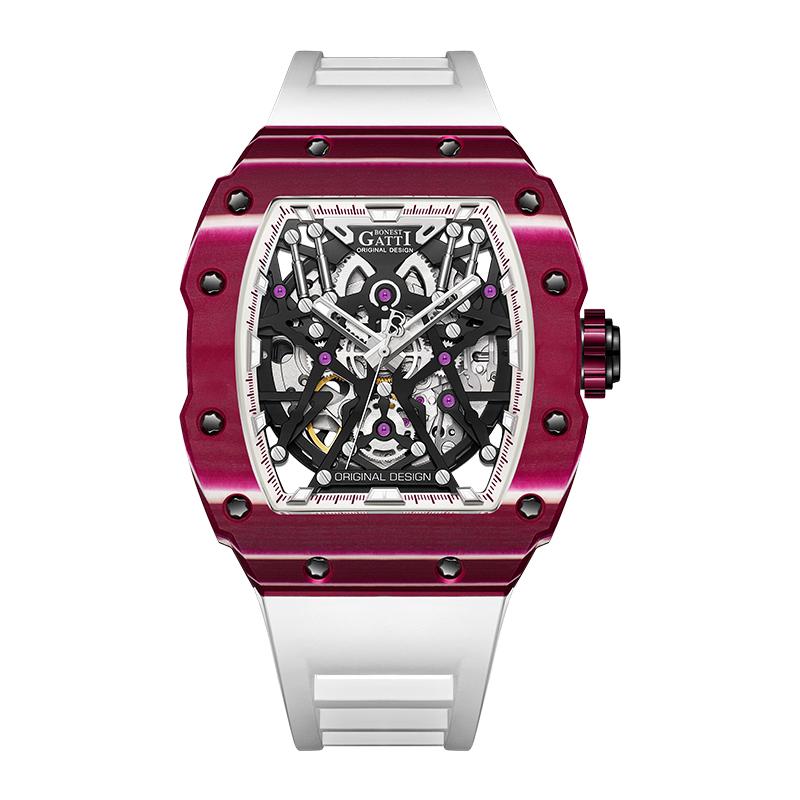 Мужские механические часы Bonest Gatti из светящегося углеродного волокна