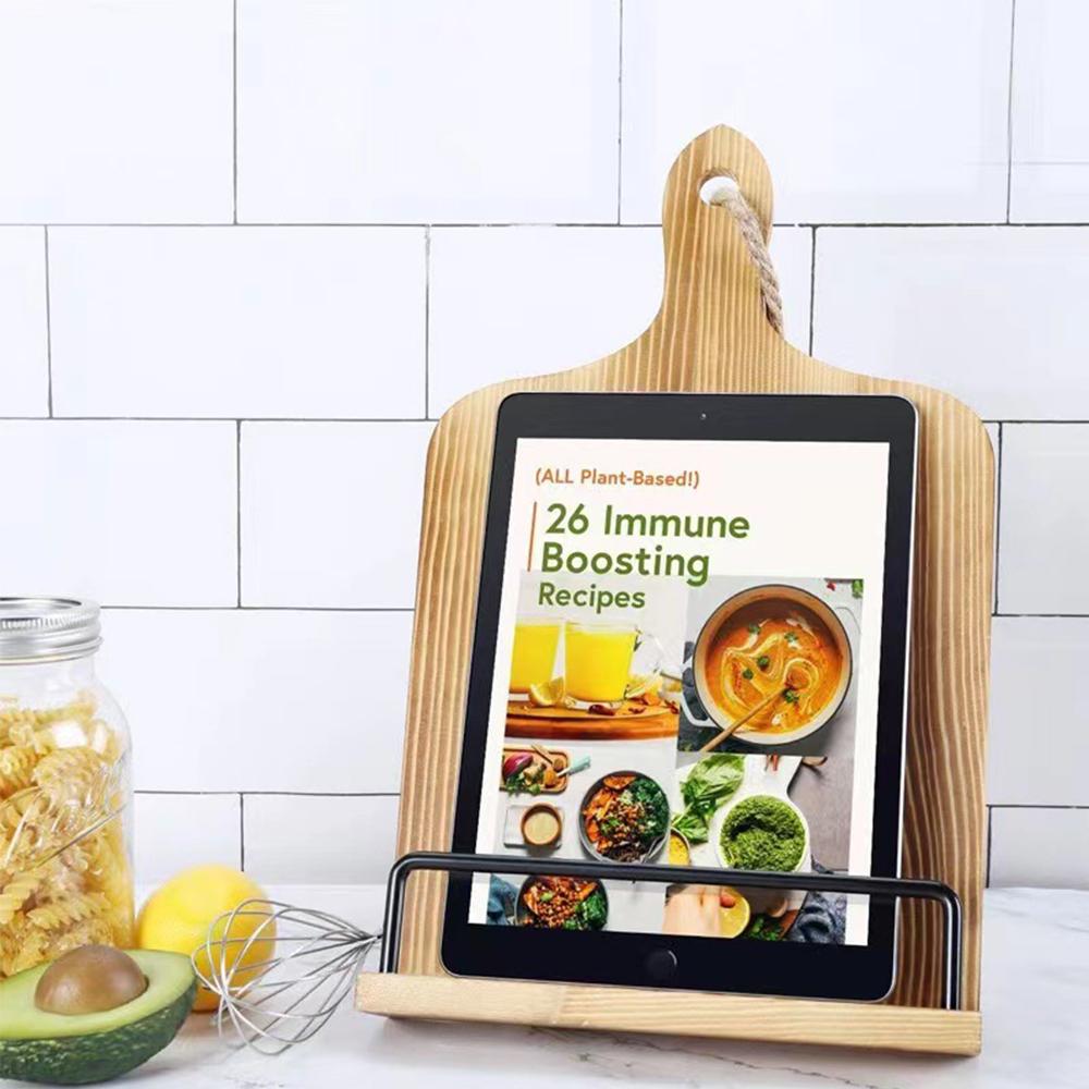 Новый регулируемый деревянный держатель для книги рецептов с противоскользящей подставкой