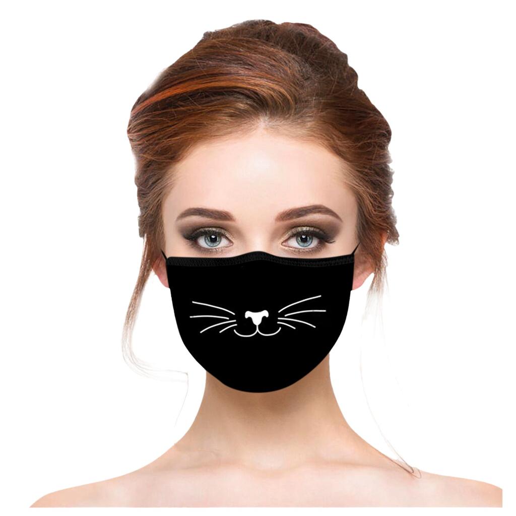 Взрослая моющаяся и многоразовая дышащая маска от ветра и смога с рисунком бороды