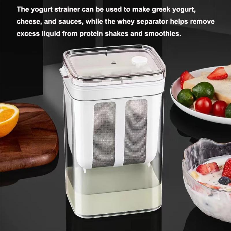 1100ml Yogurt Filter Strainer Fine Mesh Transparent Box Homemade Screen Cheese Moisture Seperator Maker for Kitchen6