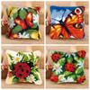 Nicediy Butterfly Latch Hook Kit Rug Cushion Pillow Mat DIY Craft Flowers Cross Stitch Needlework Crochet Embroidery Accessories