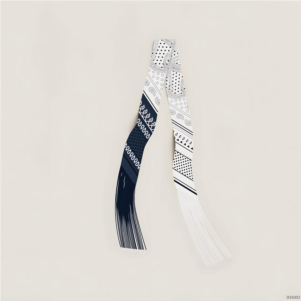 New Korean version of tassel small scarf female imitation silk twill silk silk scarf long silk scarf fashionable versatile streamer headscarf