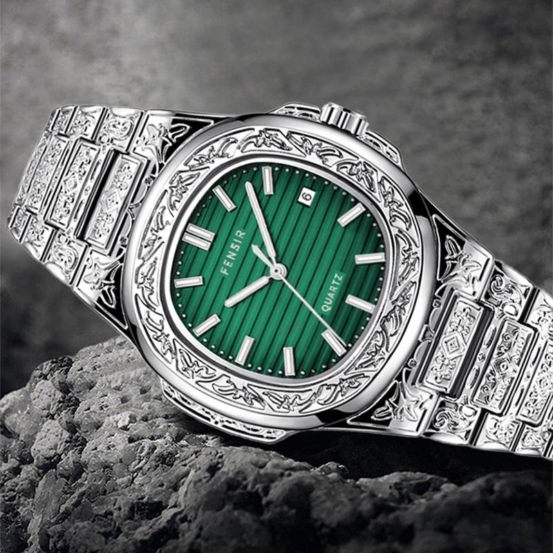 Роскошные мужские наручные часы Светящиеся Водонепроницаемые Дата Мужские часы Нержавеющая сталь Мужские кварцевые часы Повседневные мужские часы