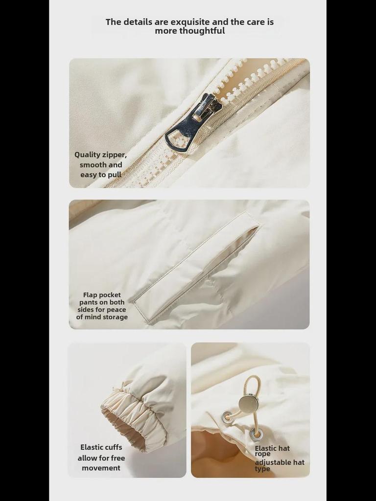 Men's and Women's Hooded Down Jacket - Thick Cotton Coat for Autumn and Winter