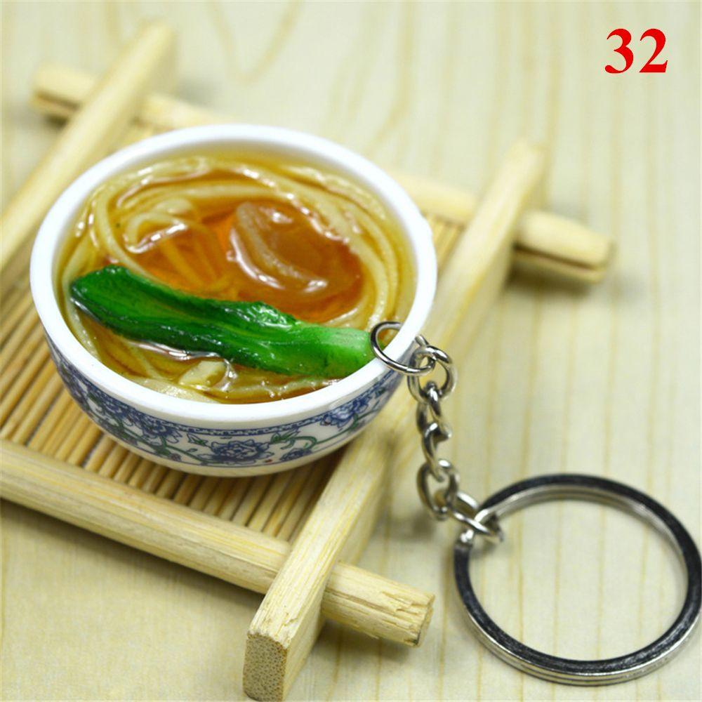 Buckle Mini Bowl Food Keychain Key Ring Simulation Chinese Food