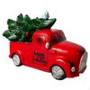 Christmas Tree and Truck Statue Ornament Artwork Sculpture Resin Figurine for Bookshelf Housewarming