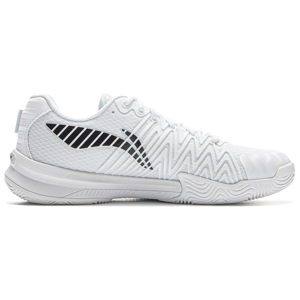 Li Ning Скользкие Устойчивые к истиранию Низкие Теннисные кроссовки Унисекс Белый Черный ATAV007-1