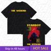 Rapper THE WEEKND STARBOY Album  Merch T Shirts Unisexs Street Gothic Hip Hop Retro Cotton Short Sleeve Tshirt Yk Streetwear