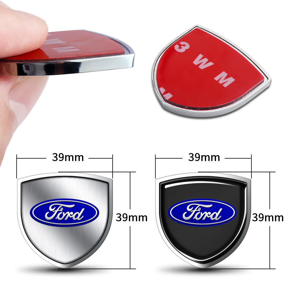 AACB1 Car Styling Metal Side Front Fender Trunk Shield Badge Stickers For Ford Mustang Focus Mondeo Kuga Fiesta MK7 Escort Edge S-max