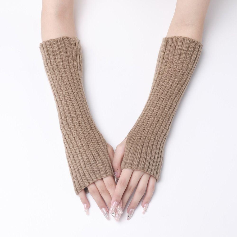 Fingerless Long Wrist Gloves White Black Ankle Wrist Sleeves Fashion Elbow Mittens Girl Boys
