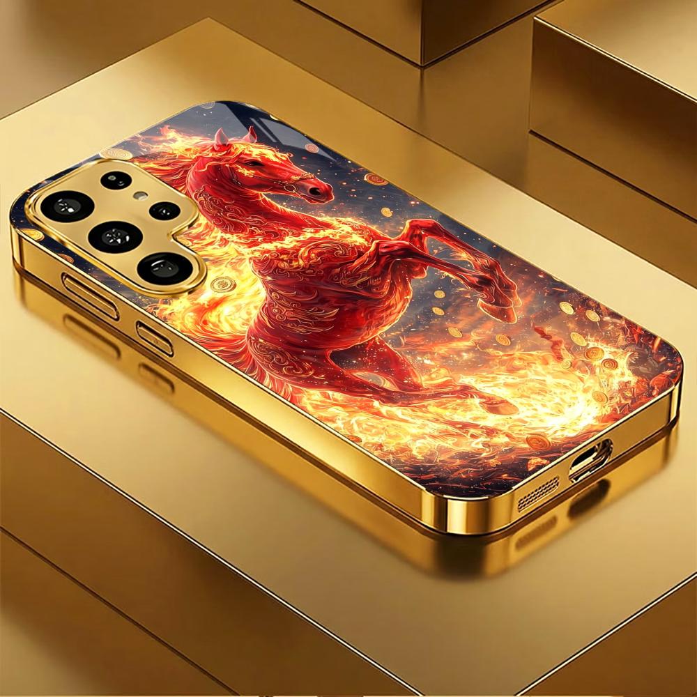 Роскошный High-end Чехол для Телефона Электрооцинкованное Стекло Чехол для Samsung Galaxy S26 S25 S24 S23 S22 S21 FE, Ultra, Plus