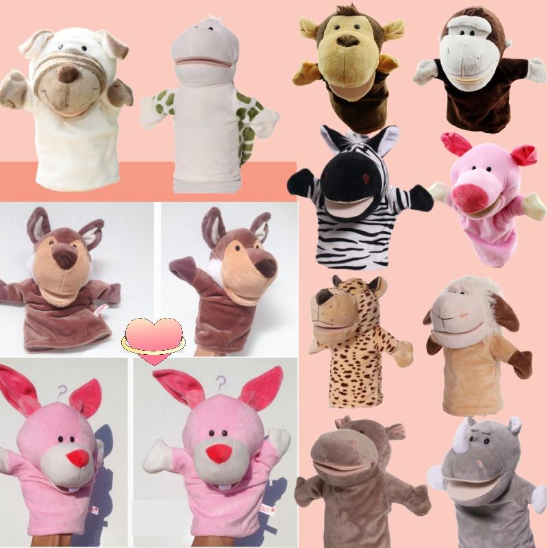 Набор пальчиковых кукол-животных для интерактивного рассказывания историй с волком, кроликом, обезьяной и крокодилом