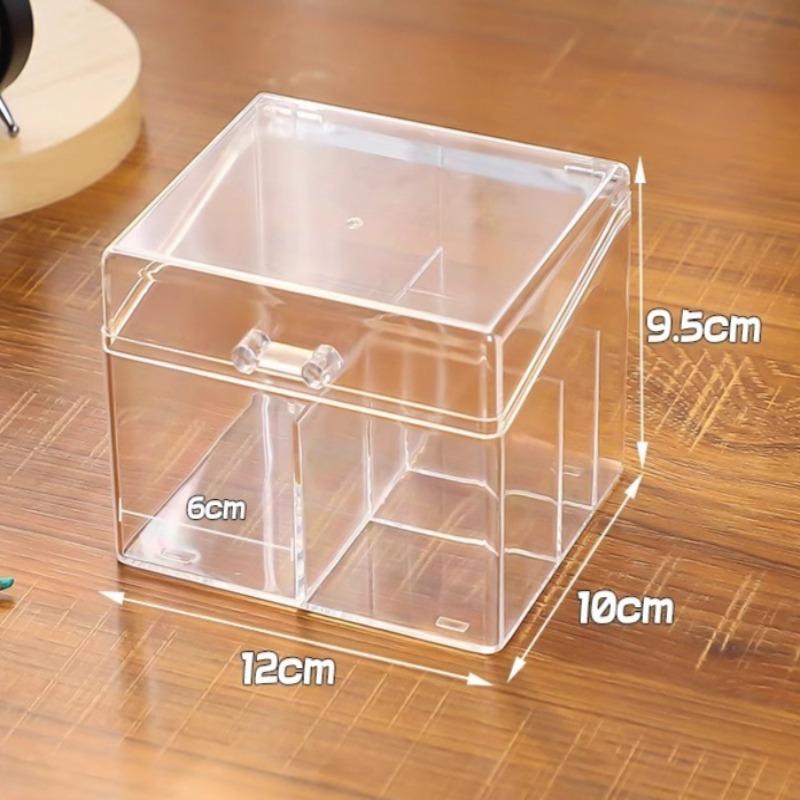 1pc Card Storage Box Acrylic Transparent Case for Blind Box Cards Compartment Flip Cover Organizer for Business Cards