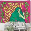 Гобелен в стиле ретро для девочек, настенный красочный гобелен в стиле бохо, хиппи, тапиз, эстетическая комната, домашний декор, фоновая ткань