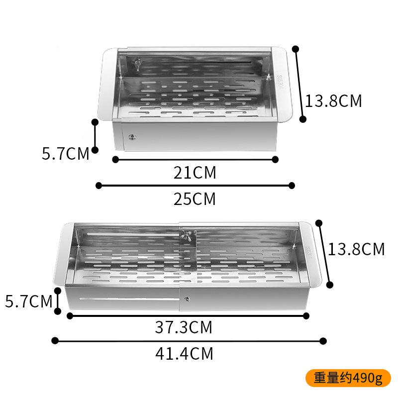 Retractable Sink Drain Strainer 304 Stainless Steel Kitchen Sink Drain Basket for Food Fruits Vegetables Noodle Pasta