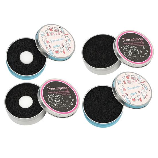 Очиститель для кистей для макияжа, коробка для чистки кистей для теней для век, румян, быстрое удаление цвета, металлическая коробка с переключателем