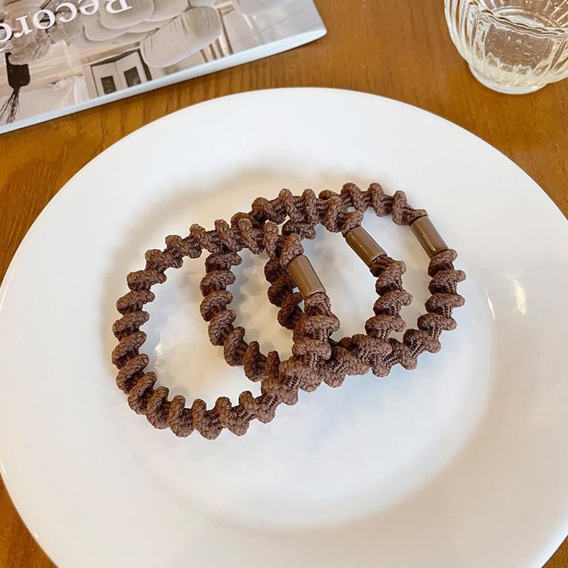 Прочная высокоэластичная веревка для волос для женщин: Простая резинка для волос с ниткой для осени и зимы, идеально подходит для высоких хвостов.