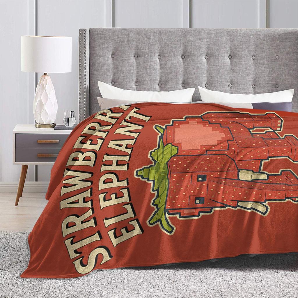 Strawberry Elephant Funny Italian Brainrot Gaming Meme Blankets Quality Super Soft Bedding Throws Winter Picnic Couch Bed