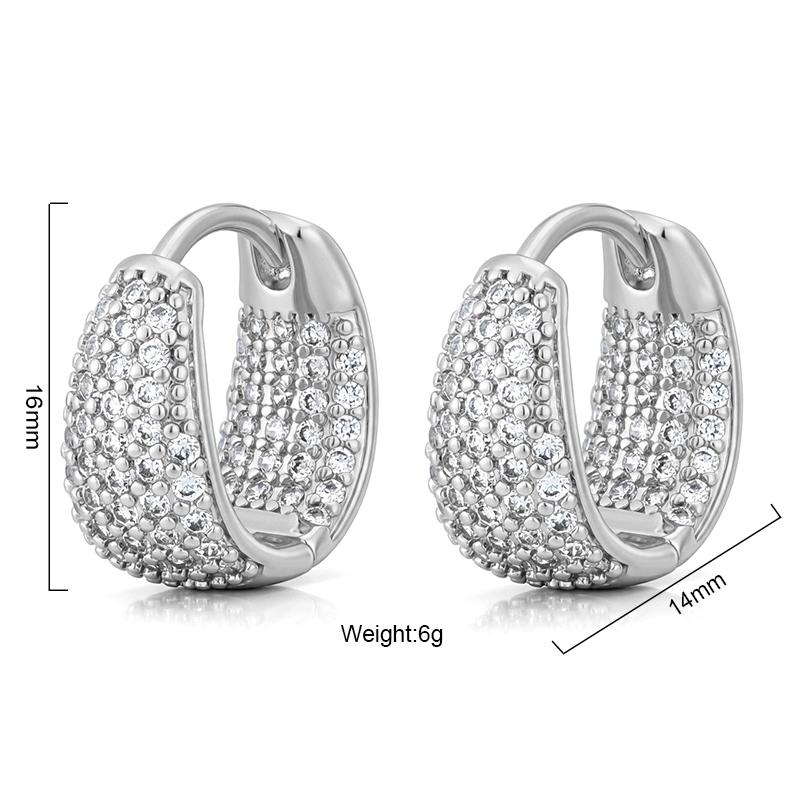 Fashion Zirconia U Shape Huggie Hoop Earrings For Women Geometric Ear Buckle Bridal Wedding Engagement Earrings Daily Jewelry