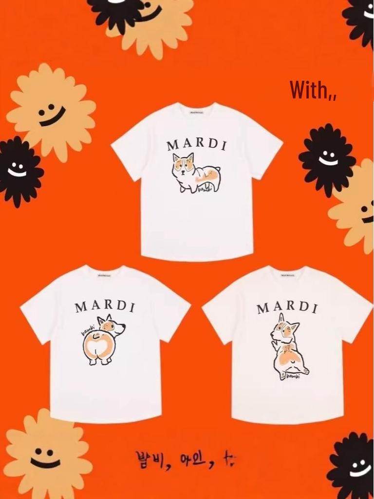 Korean Christmas Limited Edition Corgi Puppy Loose Casual Round Neck Top