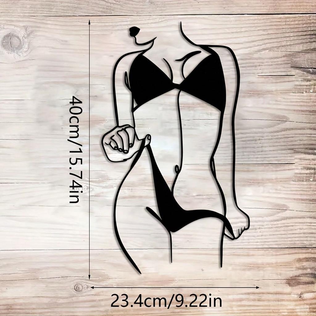 1 шт., настенное искусство Lady, настенное искусство Lady из металла, 15,74*9,22 дюйма, настенное украшение из металла Lady, минималистское линейное искусство