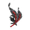 New Arrival Rhinestone Leaf Brooch Black Color Fashion Plant Pin Winter Design Jewelry Party Accessories