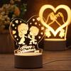 Day Gift Home Decor Acrylic LED Night Lights Luminous  Table Lamp 3D LED Light Rabbit Heart Love