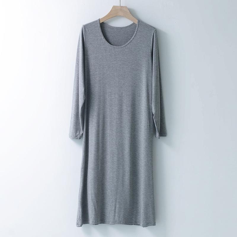 Женская ночная рубашка из модала с длинными рукавами – свободная, тонкая, идеальная для весенних и летних пижам