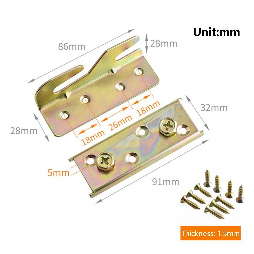 4 Комплекта Сверхпрочной Фурнитуры для Кроватных Царг без Врезки Изножья Удерживатели Соединители Кроватного Каркаса Изножья