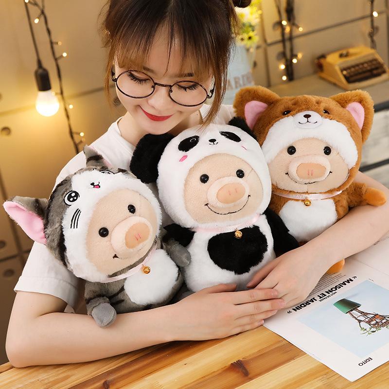 1 шт. 25 см милая свинка, превратившаяся в собаку, кролика, крысу, мышь, медведя, плюшевая игрушка, кукла для собаки, мягкие игрушки для детей, подарок