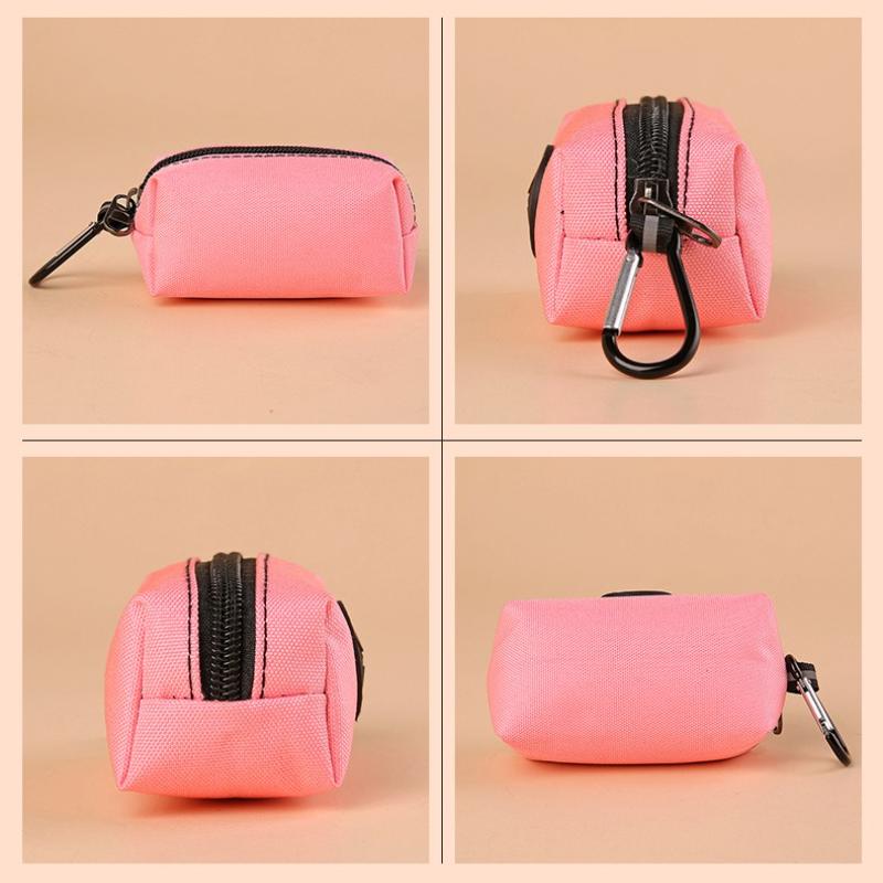 1pc Canvas Dog Poop Bag Holder, Outdoor Pet Waste Bag Dispenser with Carabiner Clip, Animal Waste Collection Pouch