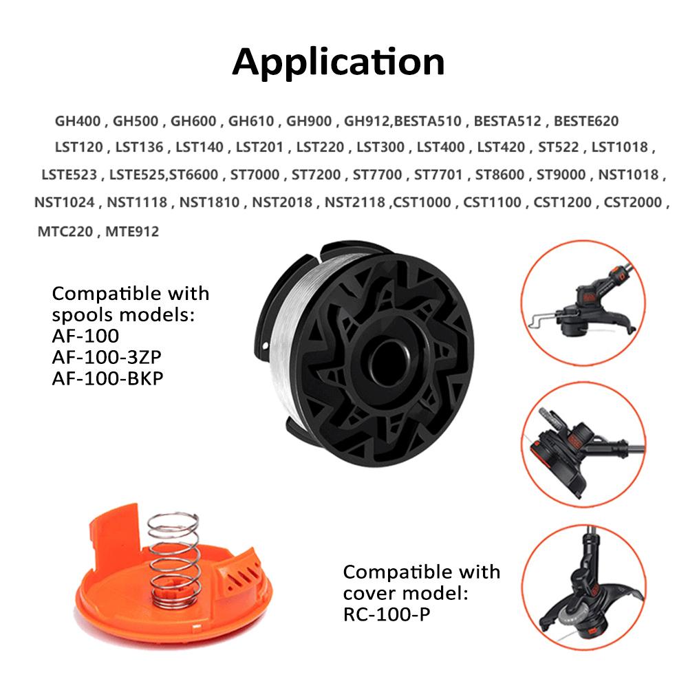Катушка для триммера AF100, сменная катушка для триммера, прозрачная леска для триммера 0,065 дюйма,