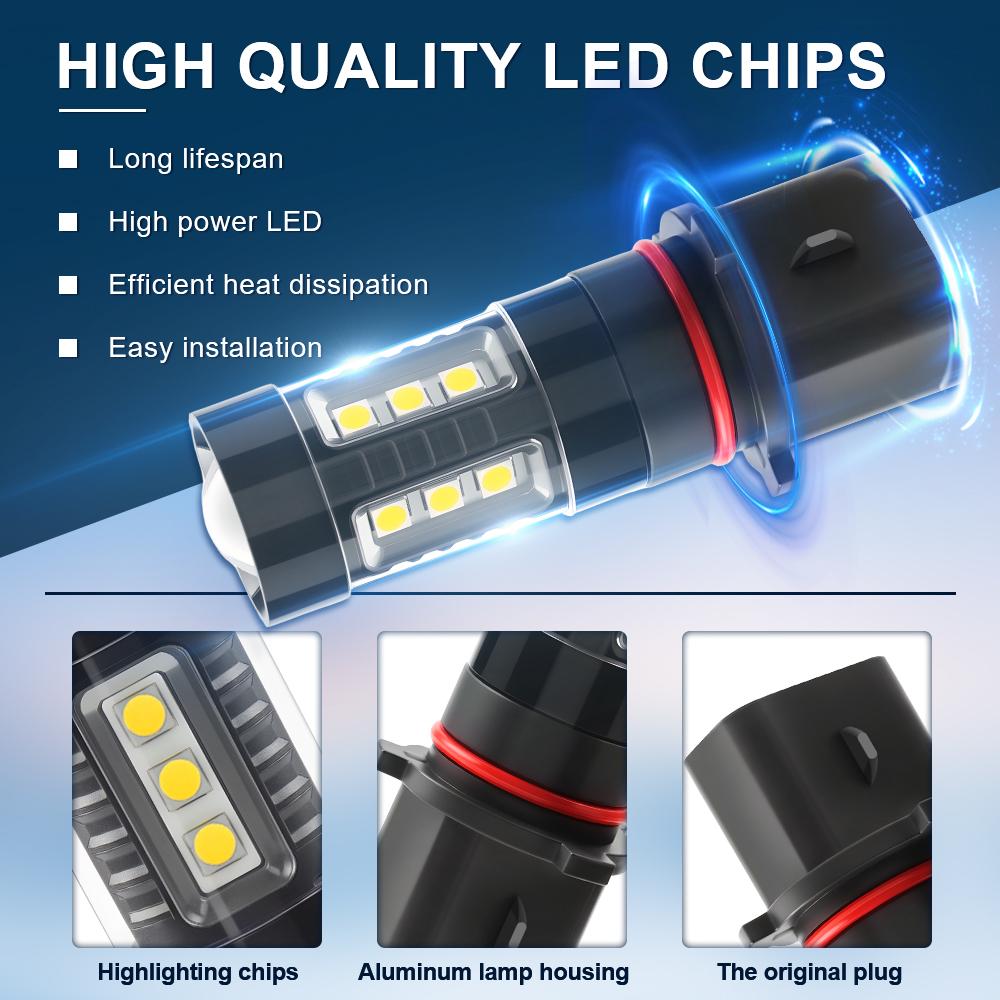 2pcs Canbus LED Bulbs Daytime Running Light P13W DRL Lamp For Ford Mustang 2015 2016 2017 Car Accessories 6000K White