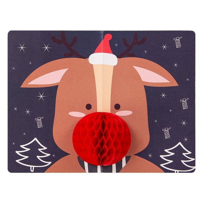 Pop Up Christmas Cards With Envelopes Sealing Stickers, 3D Honeycomb Xmas Cards, Cute Merry Christmas Card Holiday Greeting Gift