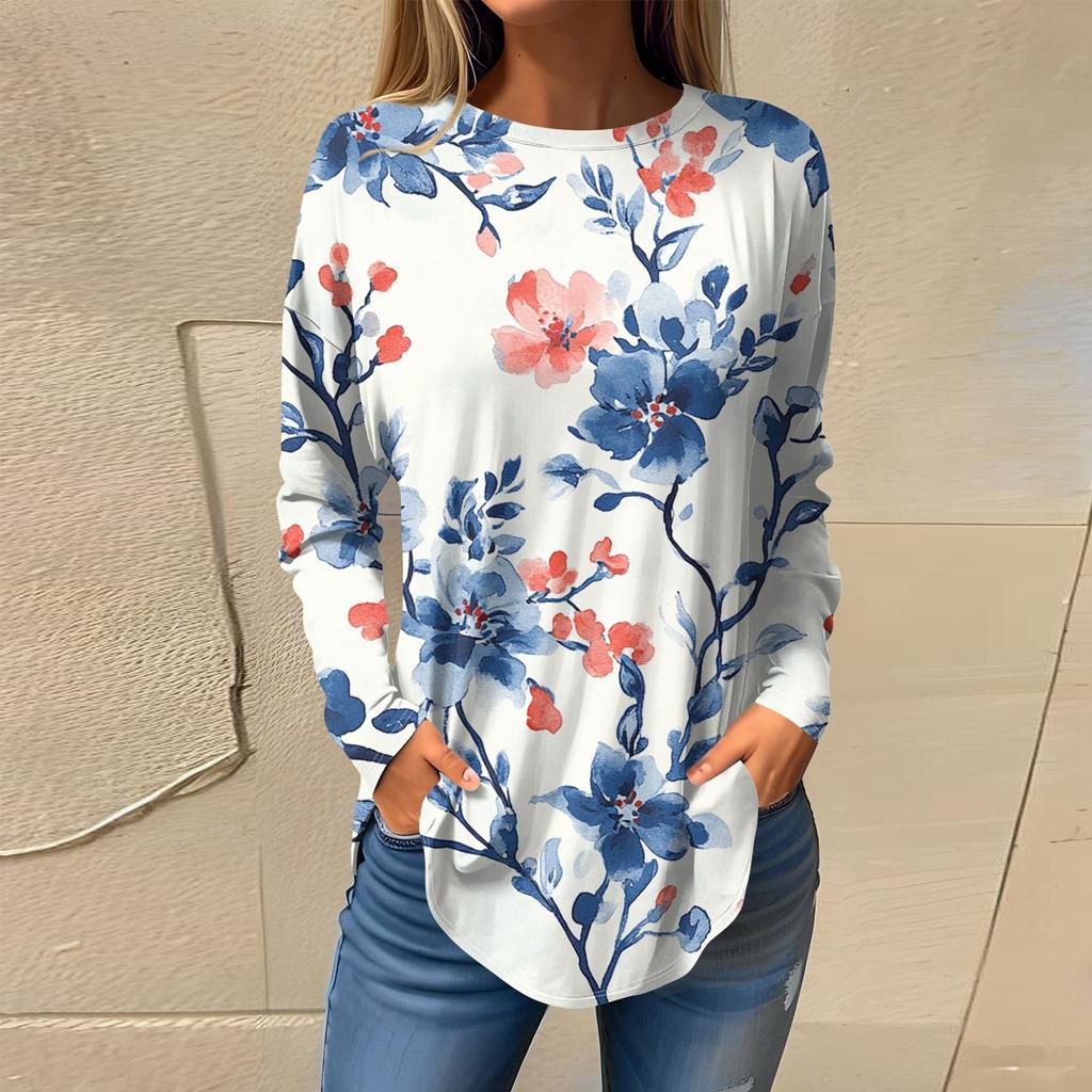 Женская мода с длинным рукавом и круглым вырезом, винтажный асимметричный пуловер