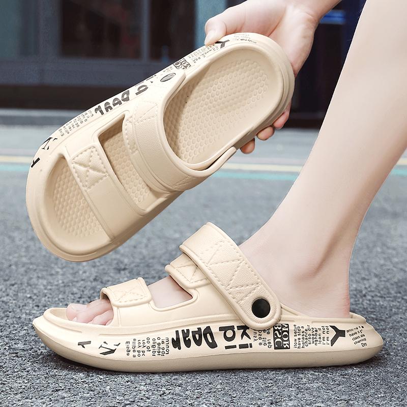 Модные дышащие мужские тапочки, удобные мужские пляжные сандалии, нескользящая легкая мужская обувь для ходьбы, летняя уличная мужская повседневная обувь