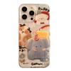 Cartoon Doodle Elephant Stand Apple 16 Mobile Phone Case 14 Glitter Powder Iphone15promax Suitable for 11 Original 12