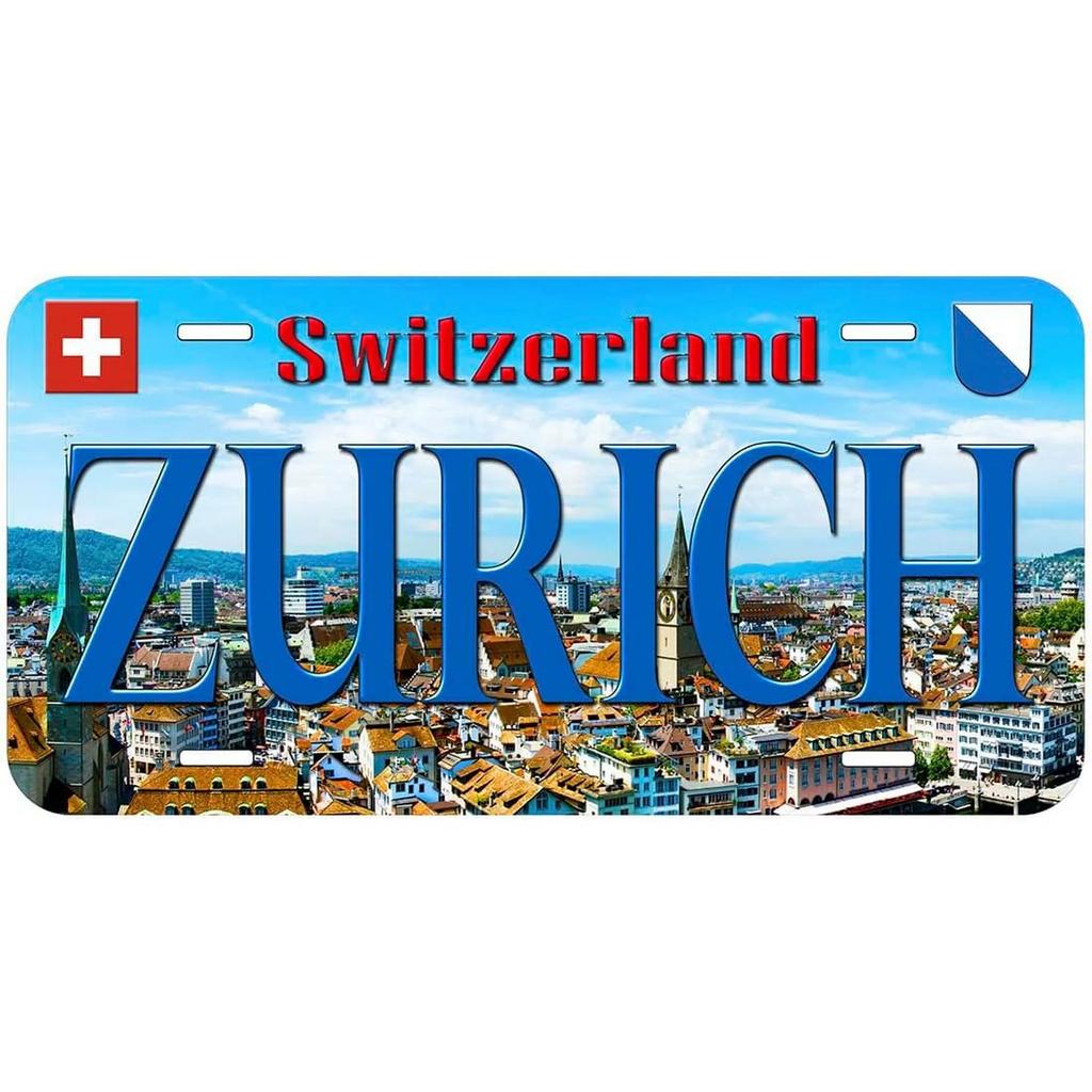 Vintage License Plates Decoration Signs Vintage New York Zurich Dublin Athens City Tags Metal Automotive Signs For Car Front