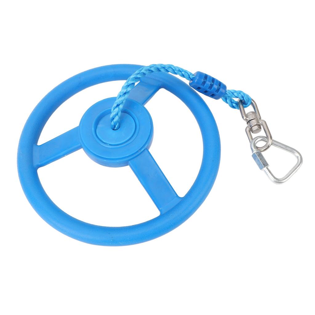 Kids Gym Rotating Wheel Portable Swing Monkey Wheel Set with Rope for Outdoor Indoor Park Blue