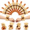 16PCS Bear Stuffed Animal Slap Bracelets 22cm Plush Bear Slap Bracelets Adorable Wrist Toys Bulk for Party Favors Goodie Bags