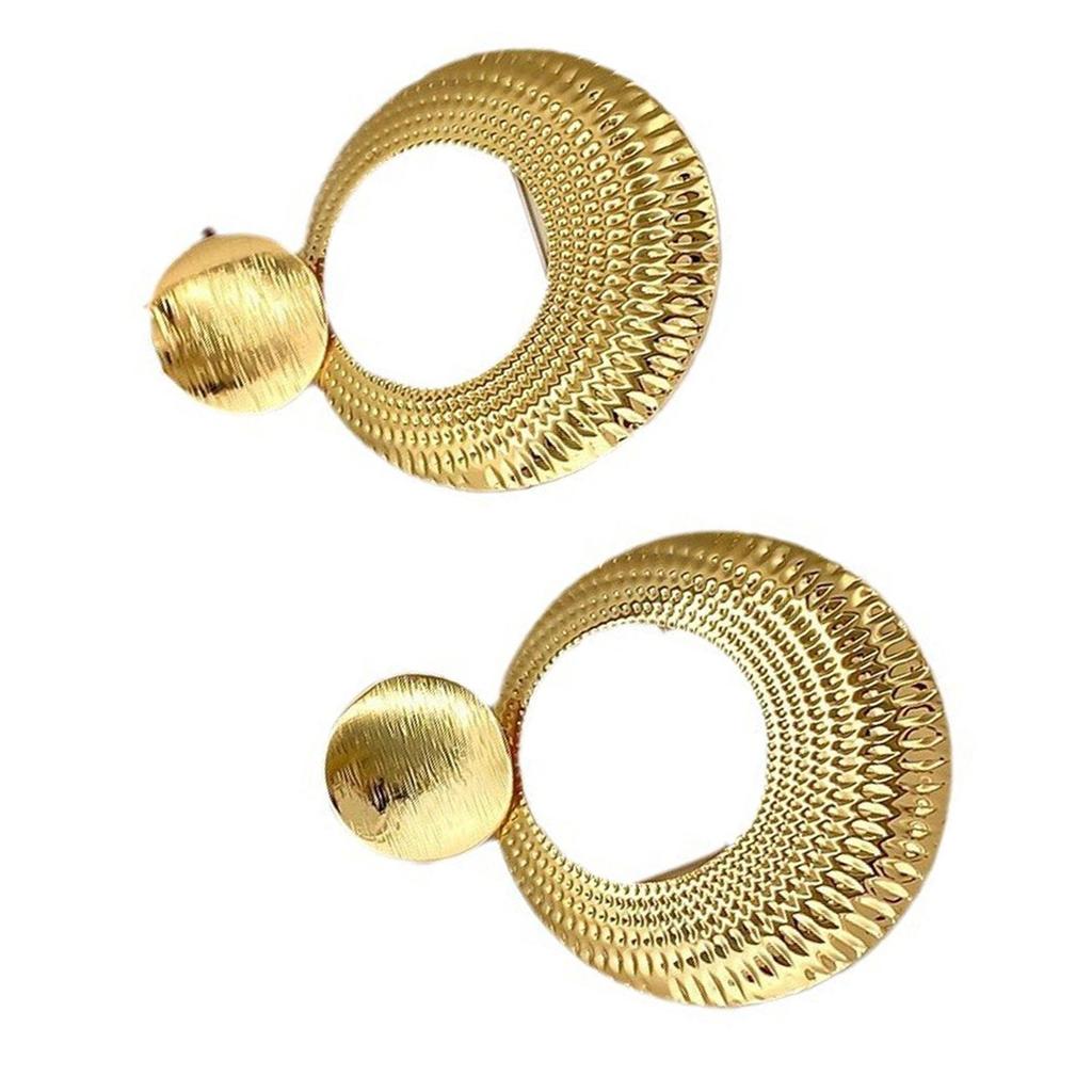 Geometric Circle Studs Earrings Statement Round Hoop Earrings Alloy Ear Studs Wedding Accessories Jewelry for Women