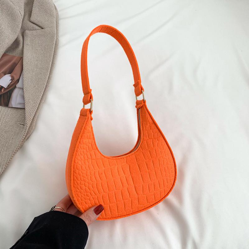 Stylish Minimalist Crescent Bag For Women In Chic Black Coffee Green Orange And Burgundy