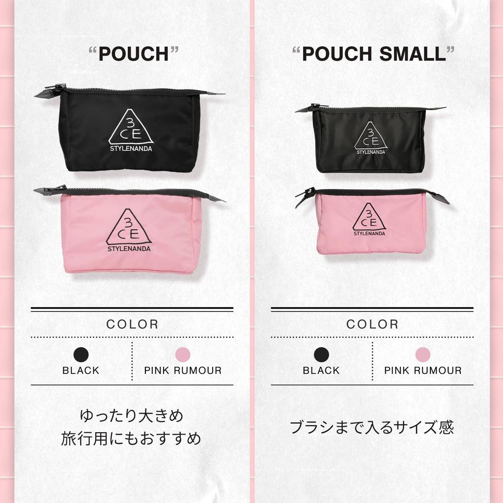 3CE Pouch Small Black Cosmetic Pouch Cosmetic Pouch Travel Pouch